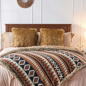 Mohave Faux Fur Knitted Blankets - 2 Sizes bookcase, standing shelf
