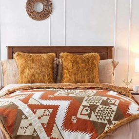 Mohave Muska Faux Fur Knitted Blanket - 2 Sizes bookcase, standing shelf