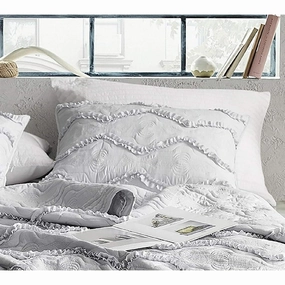 Moksha Textured Ruffles Sham - Eternal Gray pillowcases,cotton pillow covers,bed linen
