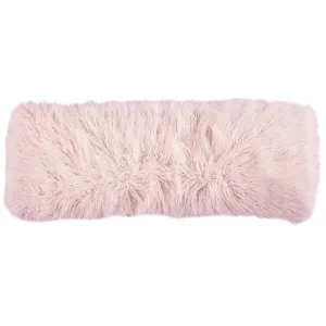 Mongolian Faux Fur Bolster Pillow in Blush storage cart, utility cart