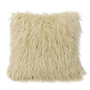 Mongolian Faux Fur Throw Pillow in Cream storage cart, utility cart