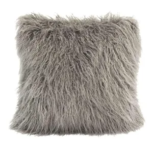 Mongolian Faux Fur Throw Pillow in Grey storage cart, utility cart