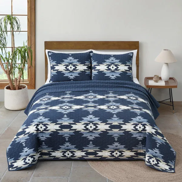 Moonlit Mesa Navy Coverlet Set luxury bedding, duvet cover