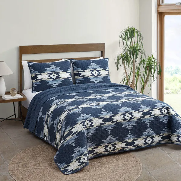 Moonlit Mesa Navy Coverlet Set