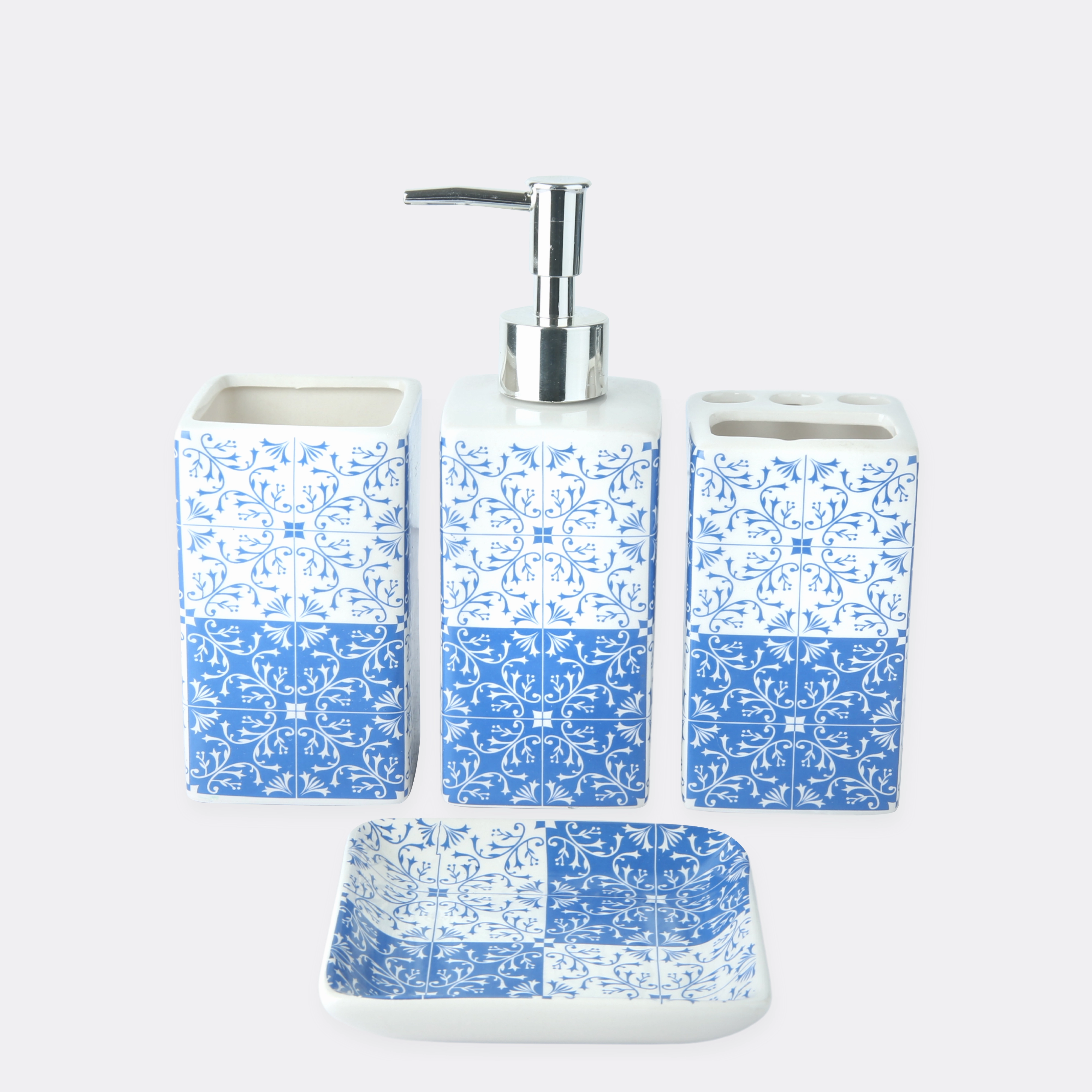 Motif Bath Set Shower Curtain,Waterproof Curtain