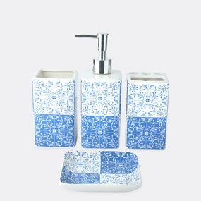 Motif Bath Set Shower Curtain,Waterproof Curtain