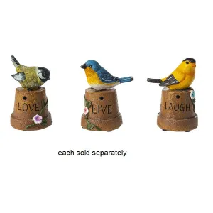Motion Detect Chirping Bird on Message Pot Figurine Decorative Mirror,Home Decor Mirror
