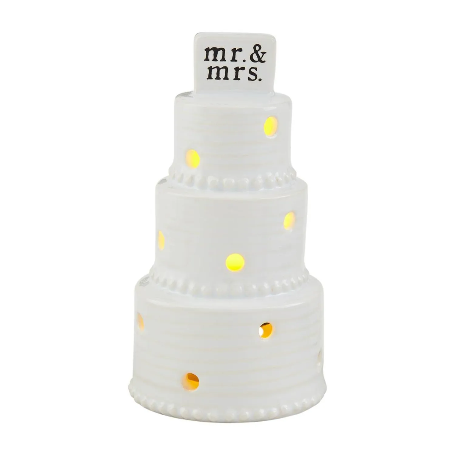 Mr. & Mrs. Wedding Cake Light Up Figurine Sitter Decorative Mirror,Home Decor Mirror