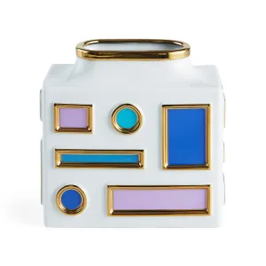 Multicolored Porcelain Low Vase | Jonathan Adler Emilio Vase,Glass Vase