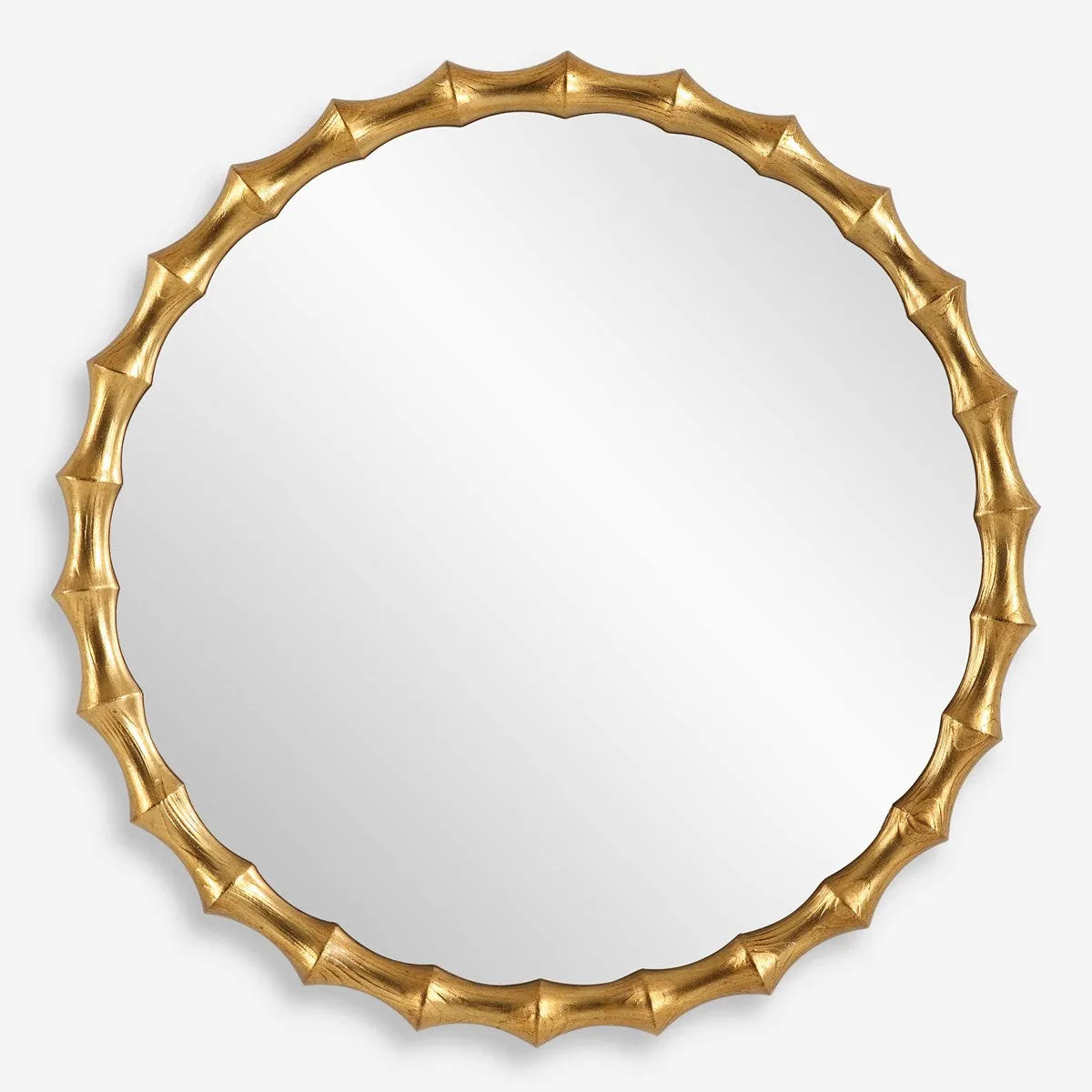 Nacala Round Mirror in Gold Leaf