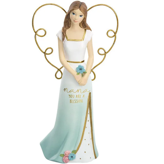 Nana a Blessing Angel with Flower Figurine 5.5" Decorative Mirror,Home Decor Mirror