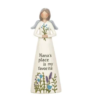 Nana's Place is My Favorite Angel with Flowers Decorative Mirror,Home Decor Mirror