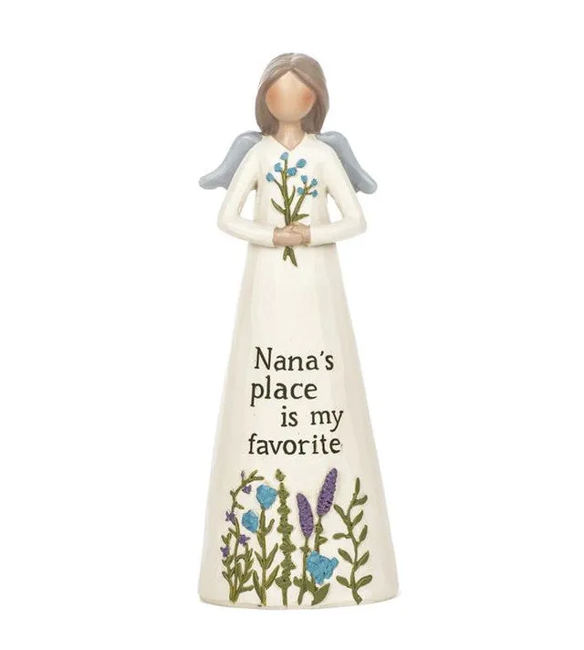 Nana's Place is My Favorite Angel with Flowers Decorative Mirror,Home Decor Mirror