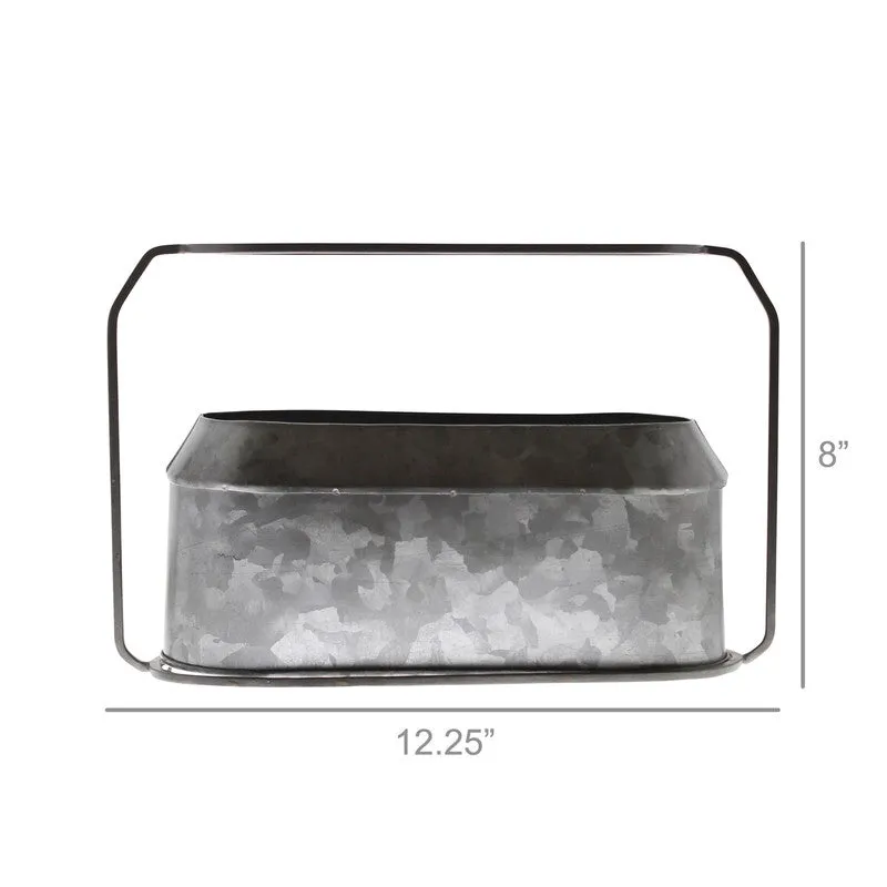 Napa Vase, Metal & Zinc - Oval, Lrg - Zinc