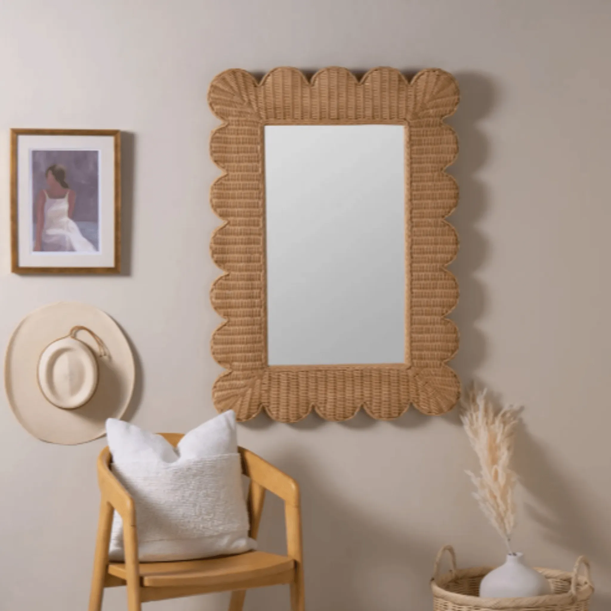 Natural Rattan Brooke Wall Mirror