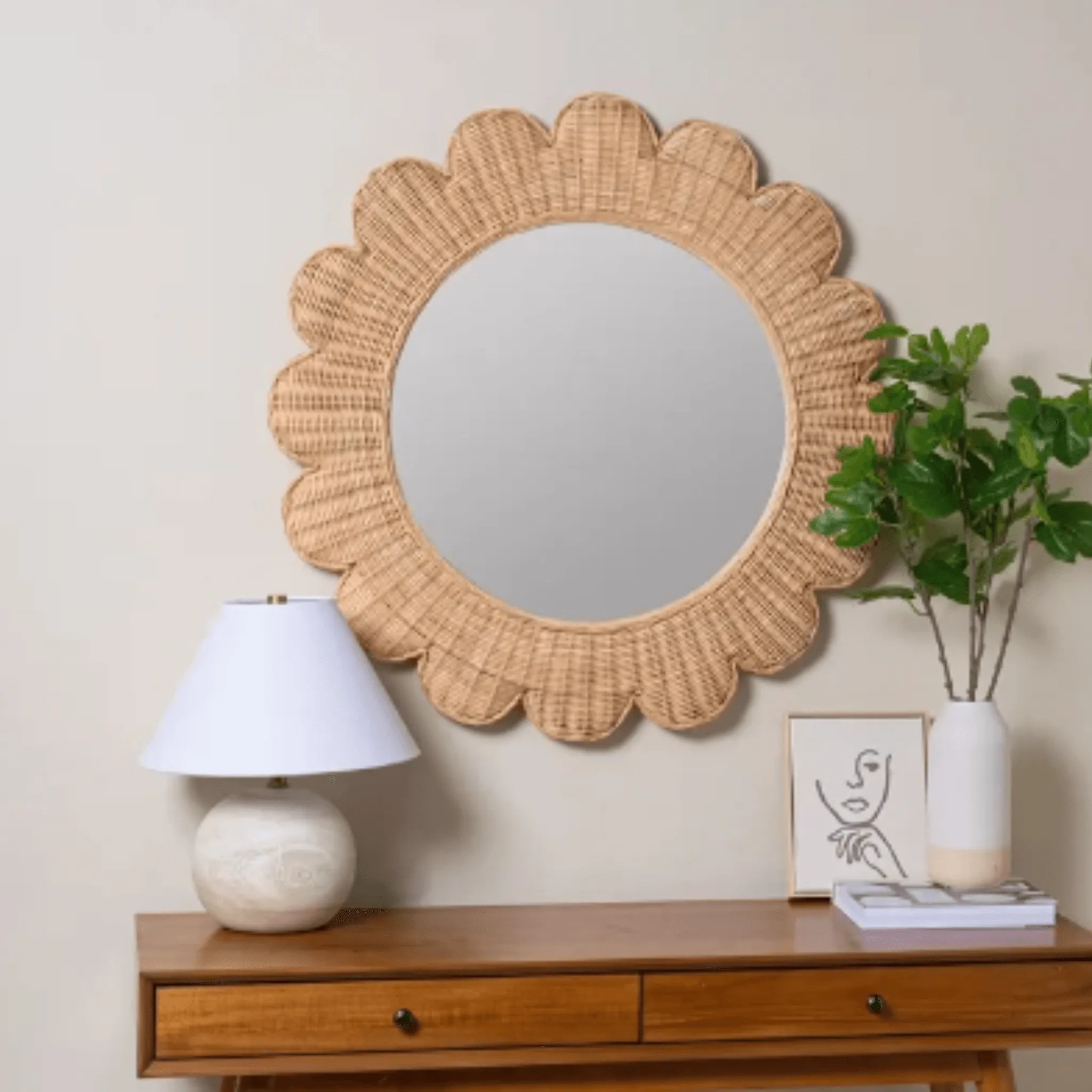 Natural Rattan Zachery Wall Mirror