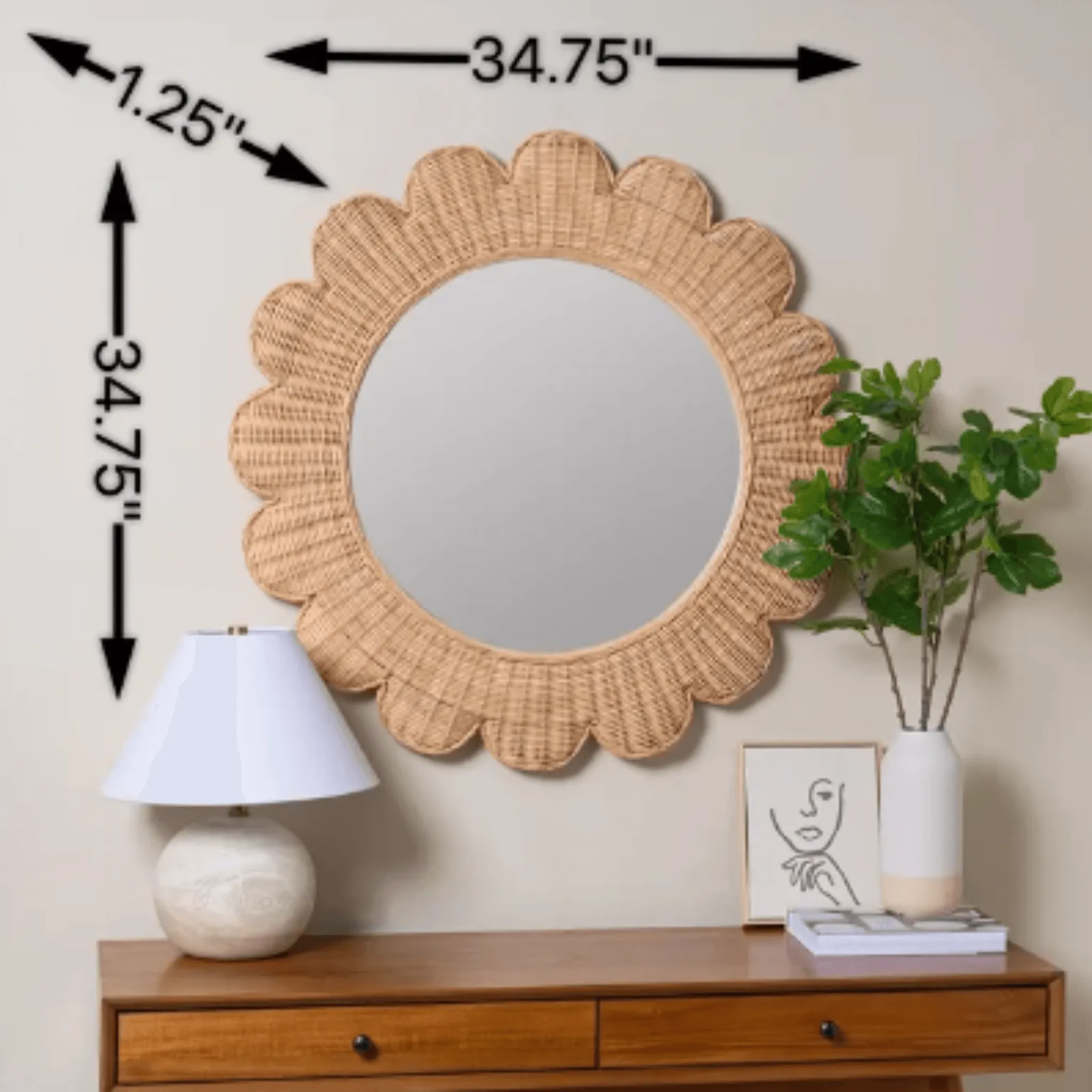 Natural Rattan Zachery Wall Mirror