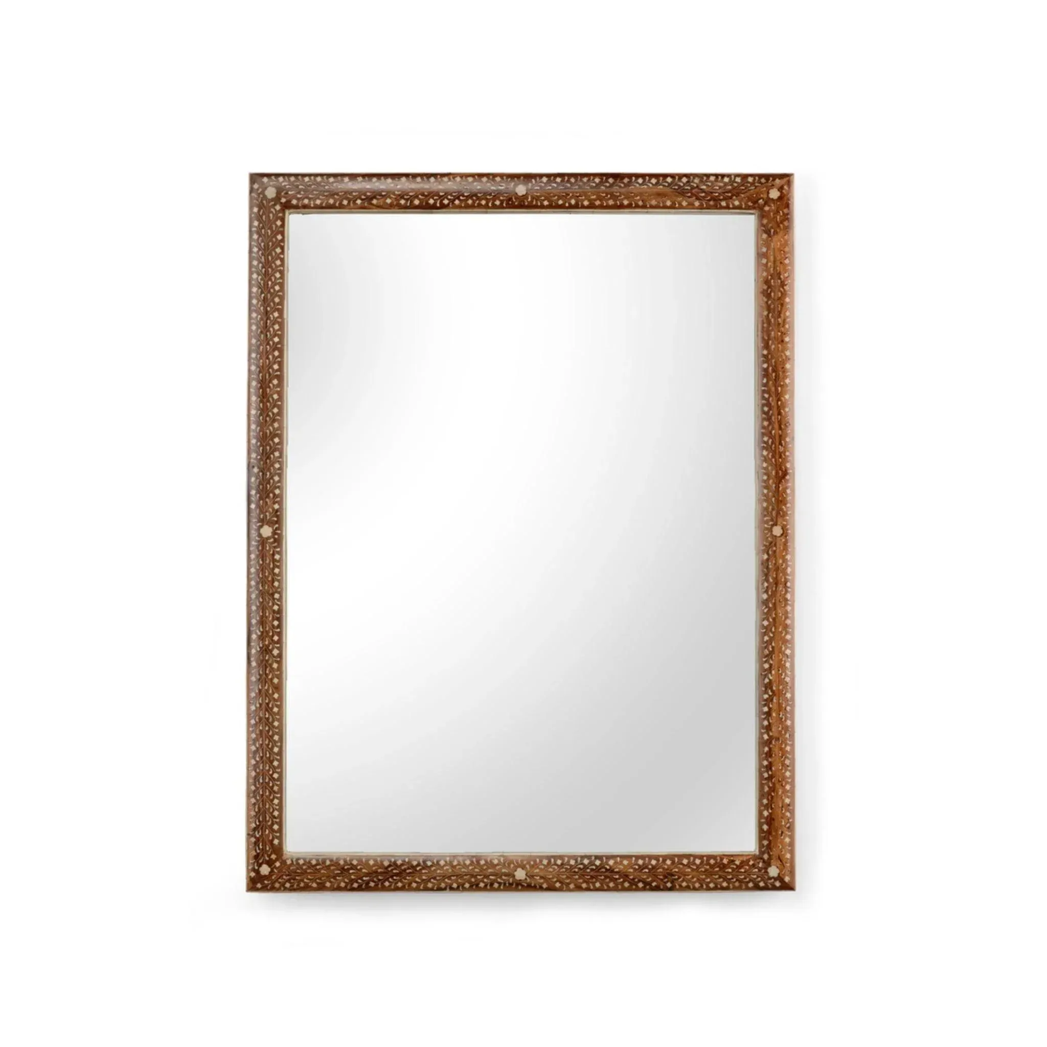 Natural Wood Frame Mirror with Floral and Vine Bone Inlay Cutting Board,Kitchen Board