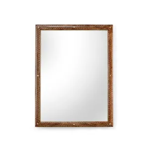 Natural Wood Frame Mirror with Floral and Vine Bone Inlay Cutting Board,Kitchen Board