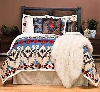 Navajo Sky Southwestern Sherpa Bedding