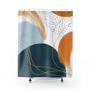 Navy Blue Abstract Shower Curtain Lighting,Home Lighting