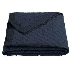 Navy Blue Quilted Coverlet bookcase, standing shelf