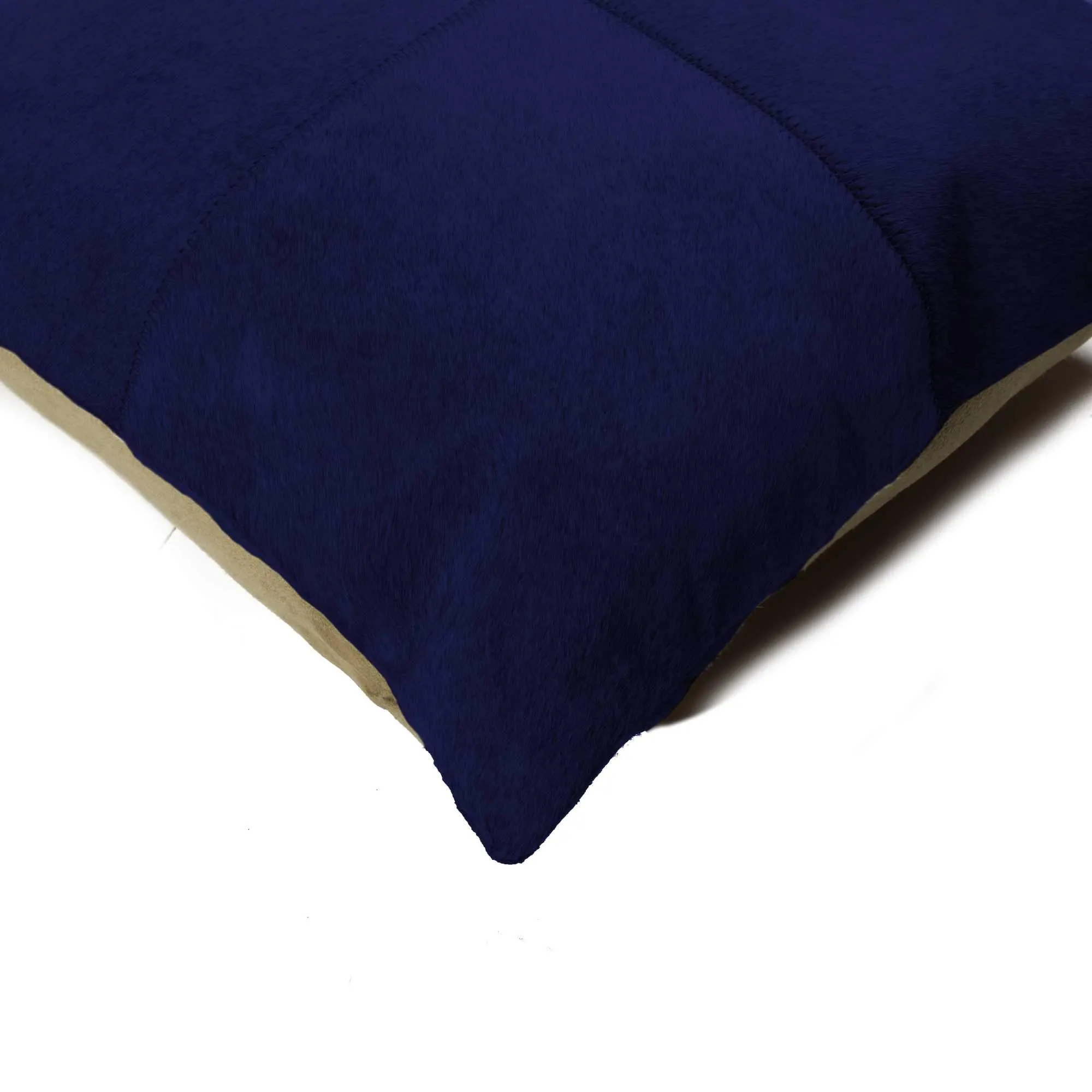 Navy Cowhide Throw Pillow