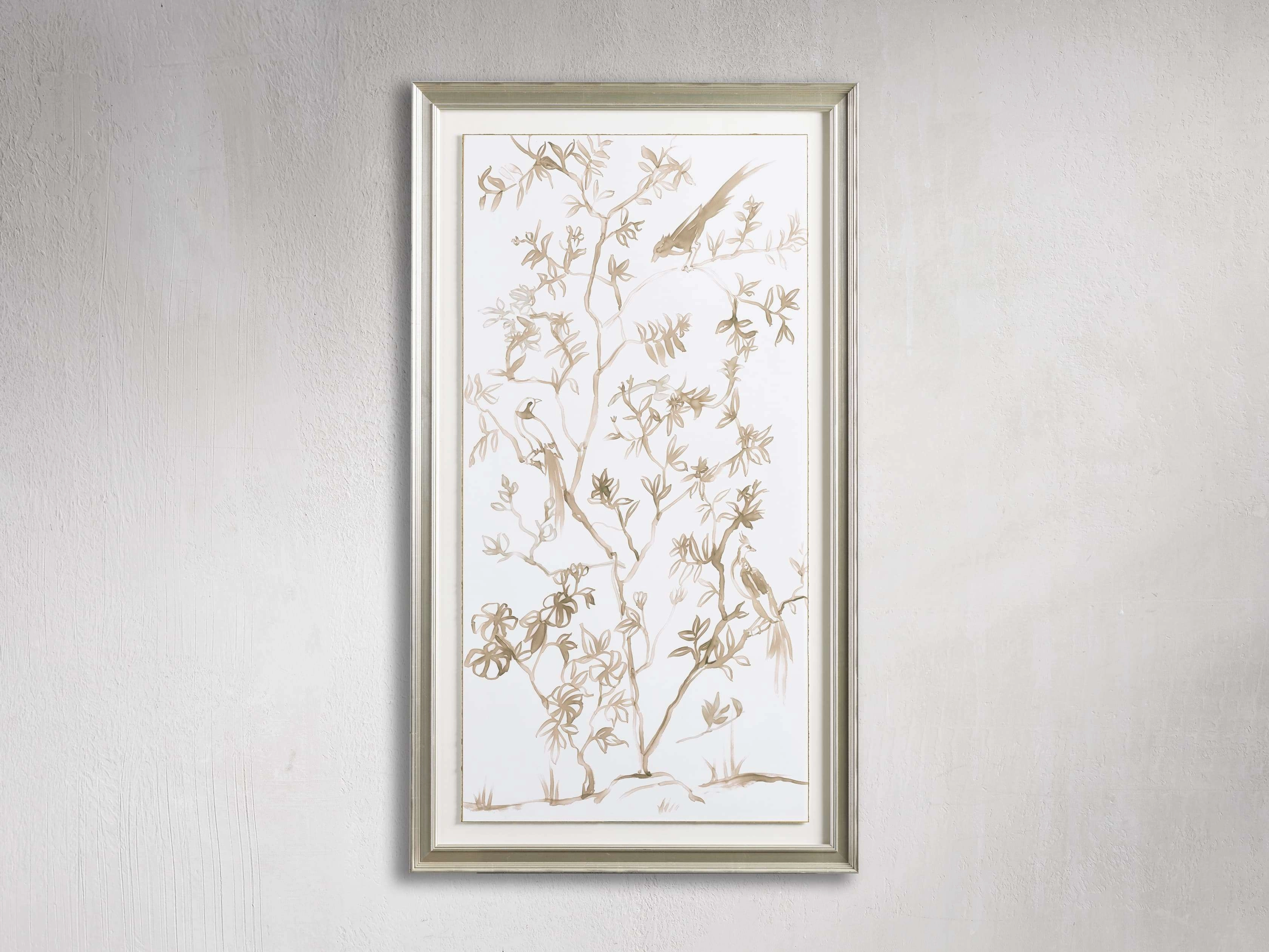 Neutral Chinoiserie I Framed Print Wall Art,canvas wall art set