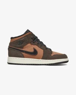 NIKE AIR JORDAN1 MID SE GS DARK CHOCOLATE US6Y / US7.5W / EU38.5