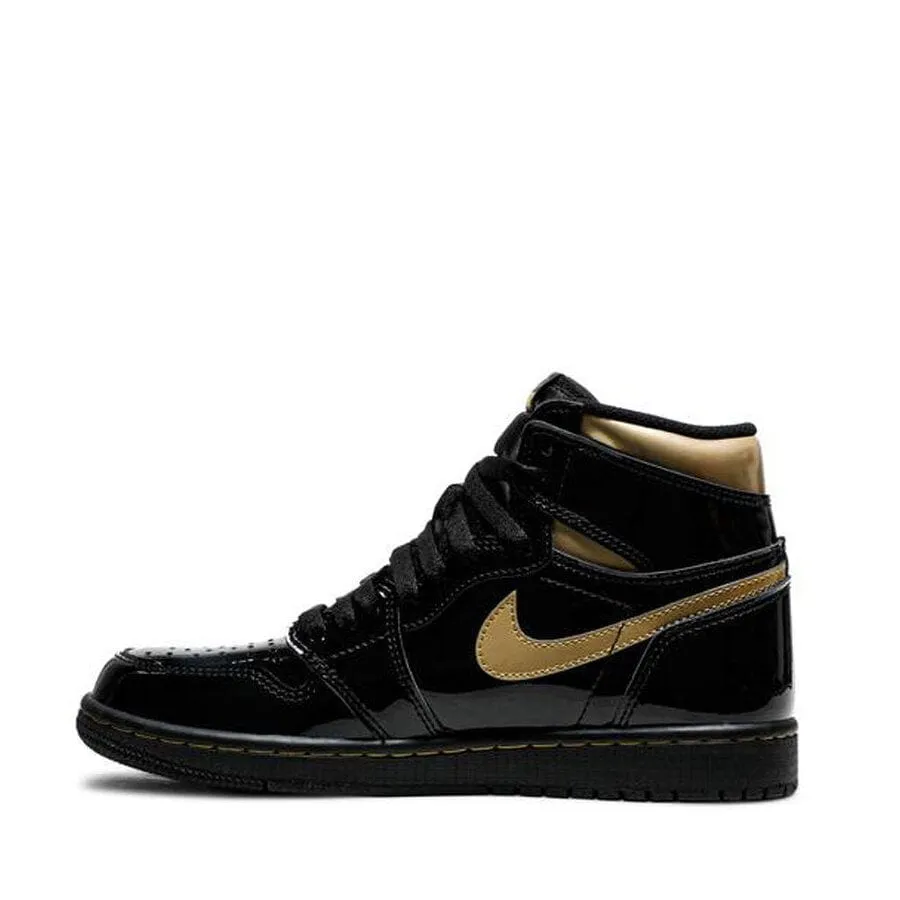 NIKE AIR JORDAN1 RETRO HIGH BLACK METALLIC GOLD 2020 GS (NEW)
