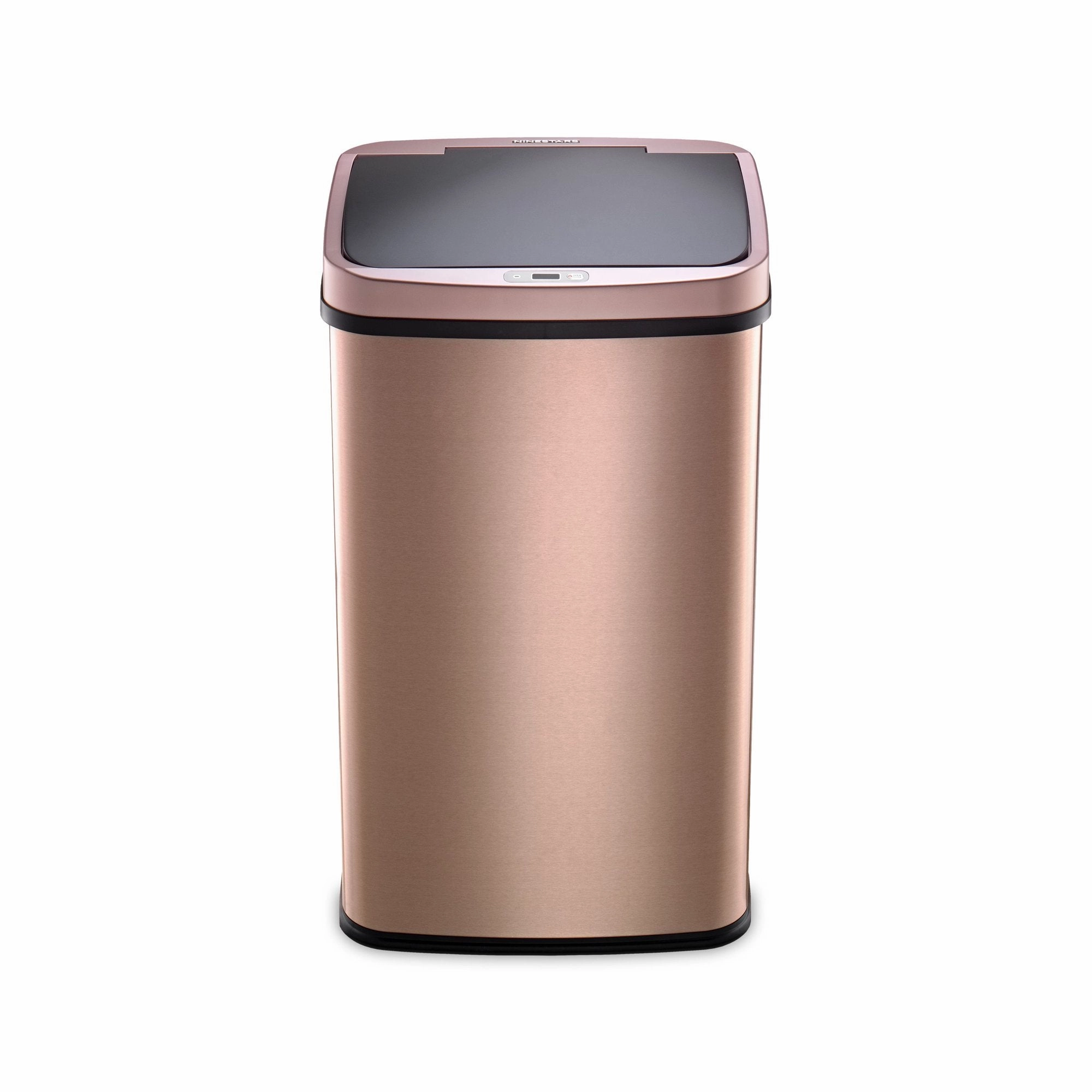 Nine Stars Motion Sensor Rectangular Kitchen Garbage Can, Gold Stainless Steel, 13.2 gal