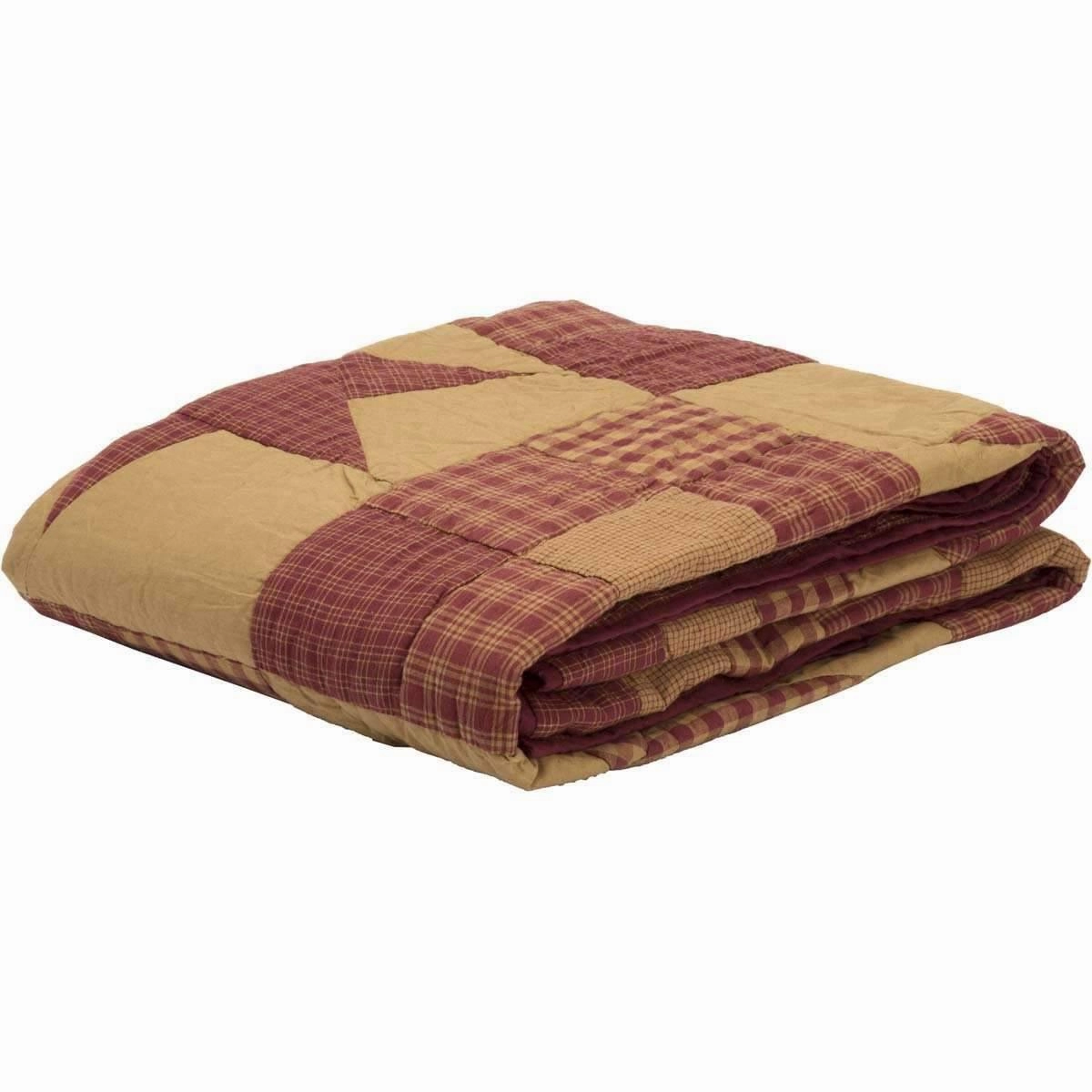 Ninepatch Star Quilted Throw Blanket
