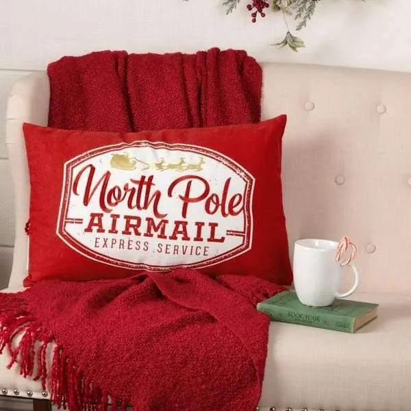 North Pole Christmas Pillow storage cart, utility cart