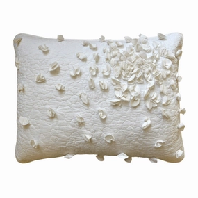 Nostalgia Home Petals Standard White Sham pillowcases,cotton pillow covers,bed linen