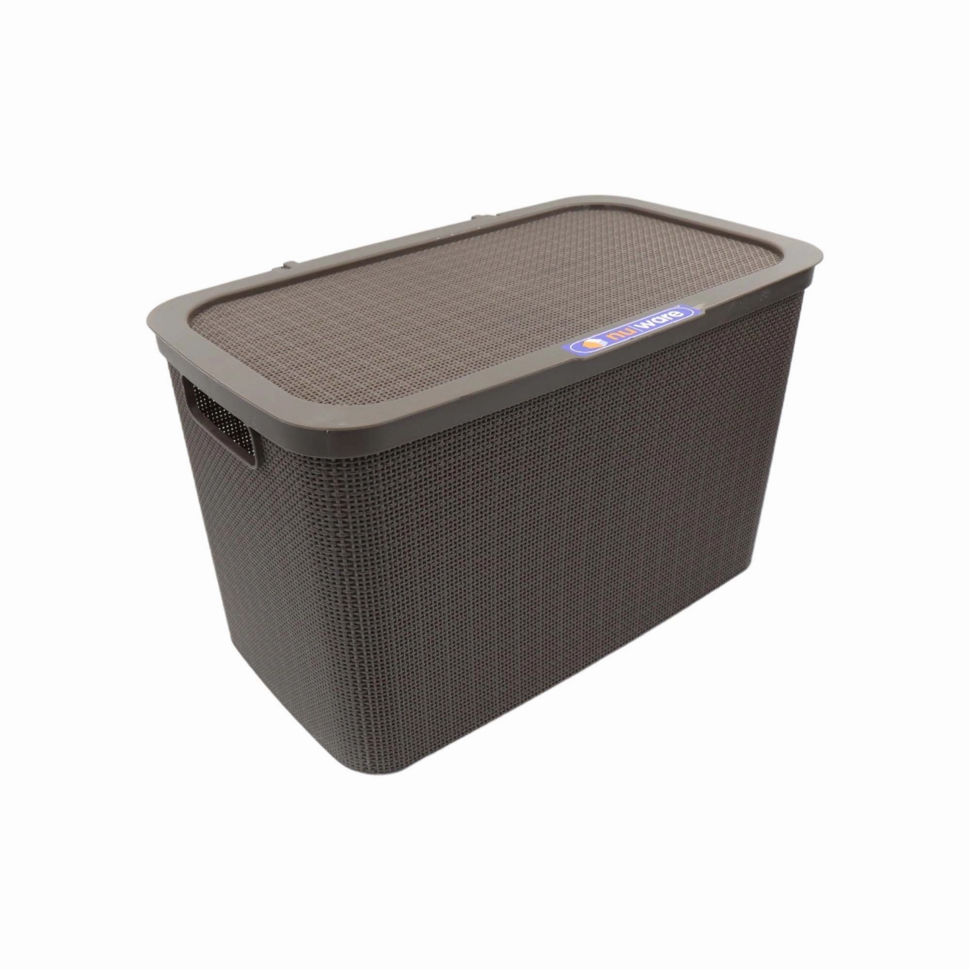 Nu Ware Plastic Laundry Basket Hessian Design 25L BC-HLBS