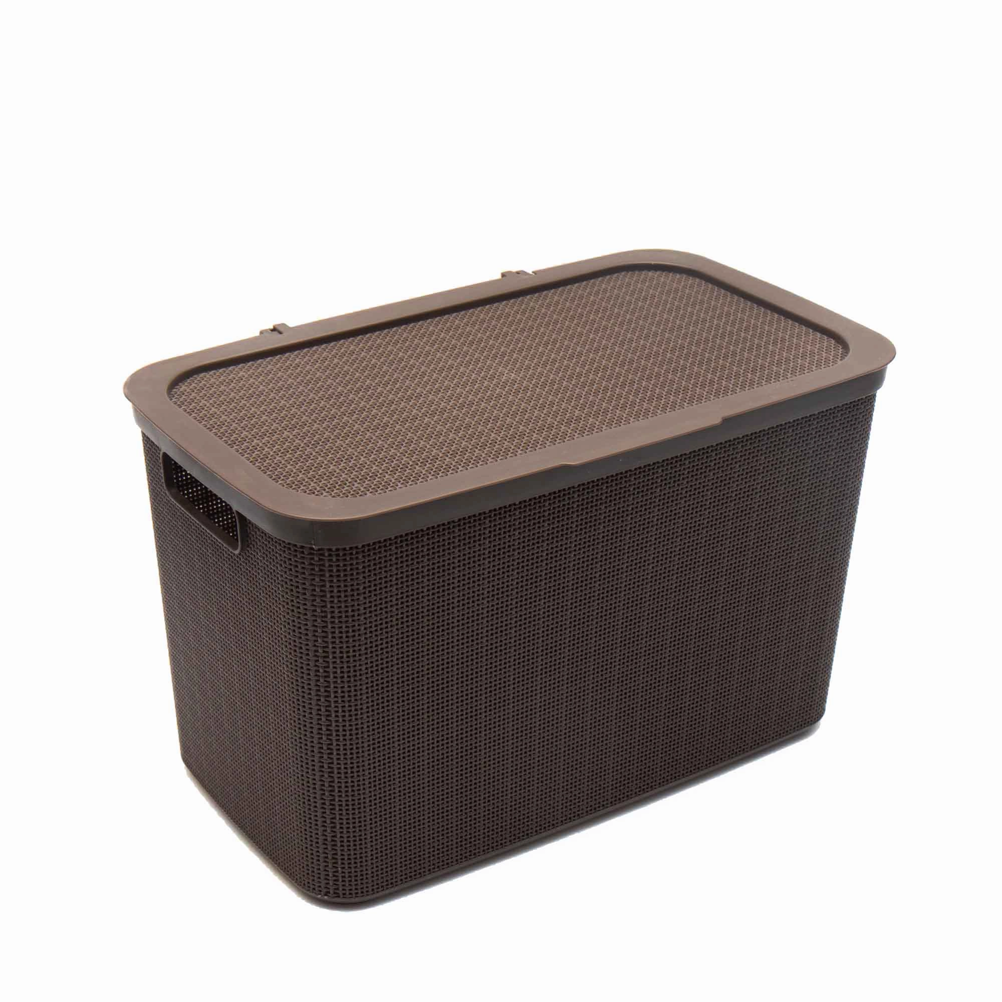 Nu Ware Plastic Laundry Basket Hessian Design 25L BC-HLBS