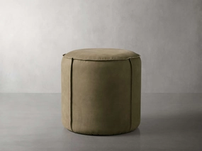 Nubuck Round Leather Pouf Poufs,round knitted pouf