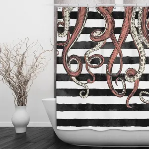 Octopus Tentacle Shower Curtains and Optional Bath Mats Lighting,Lamps Fixtures