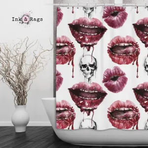 Oh la la! Lips and Skulls Shower Curtains and Optional Bath Mats Lighting,Lamps Fixtures