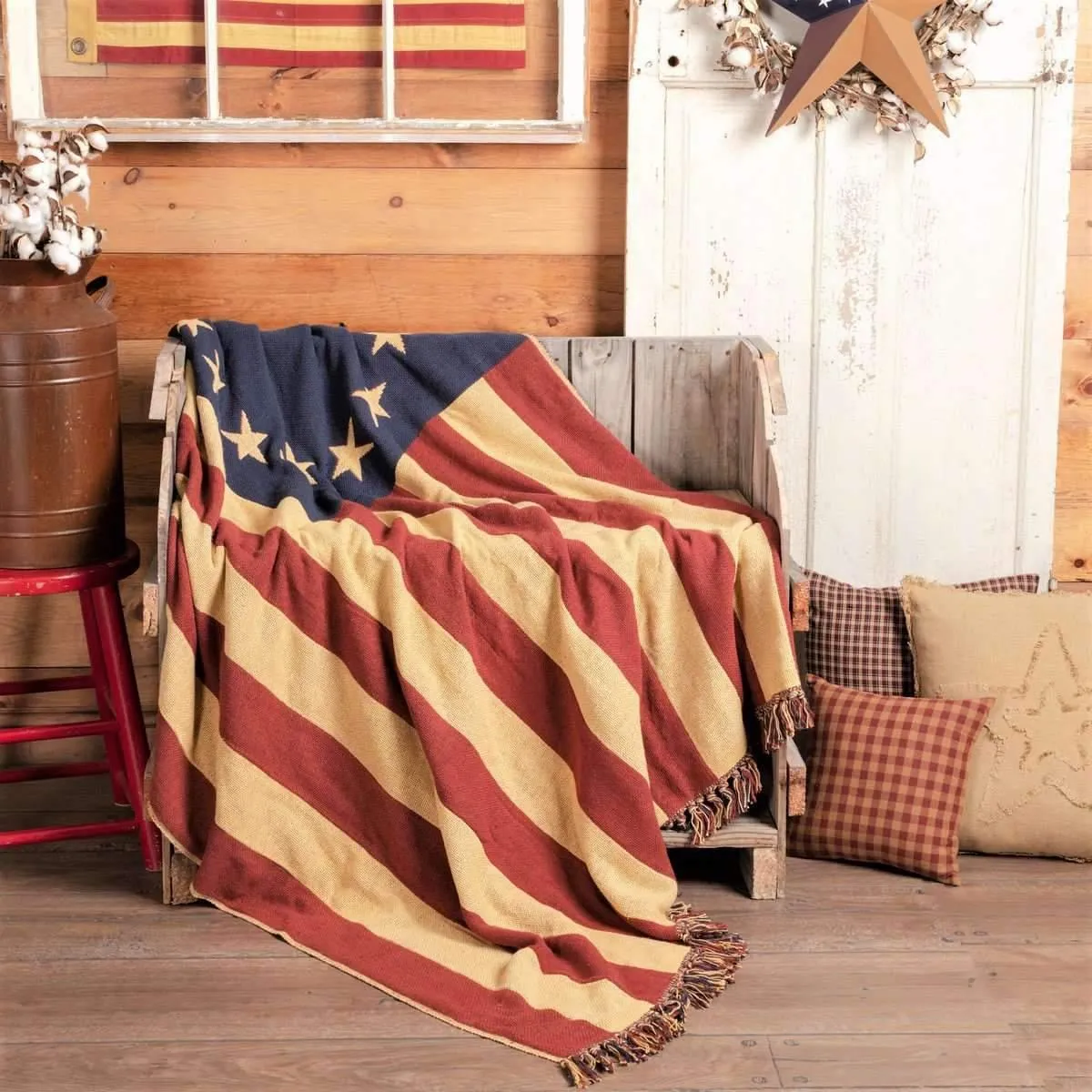 Old Glory Throw Woven Blanket luxury bedding, duvet cover