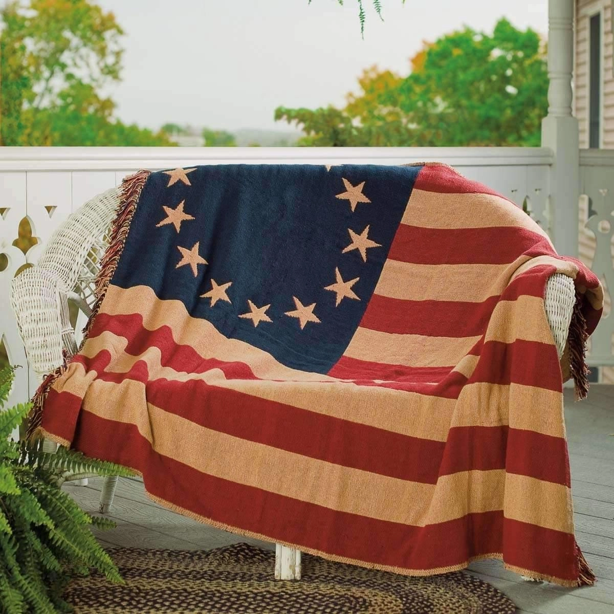 Old Glory Throw Woven Blanket