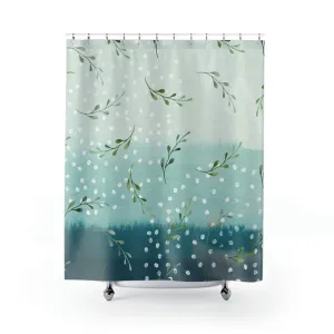 Ombre Shower Curtain | Floral Teal Mint Green Lighting,Home Lighting
