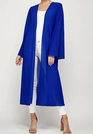 Open Long Maxi Cardigan In Blue
