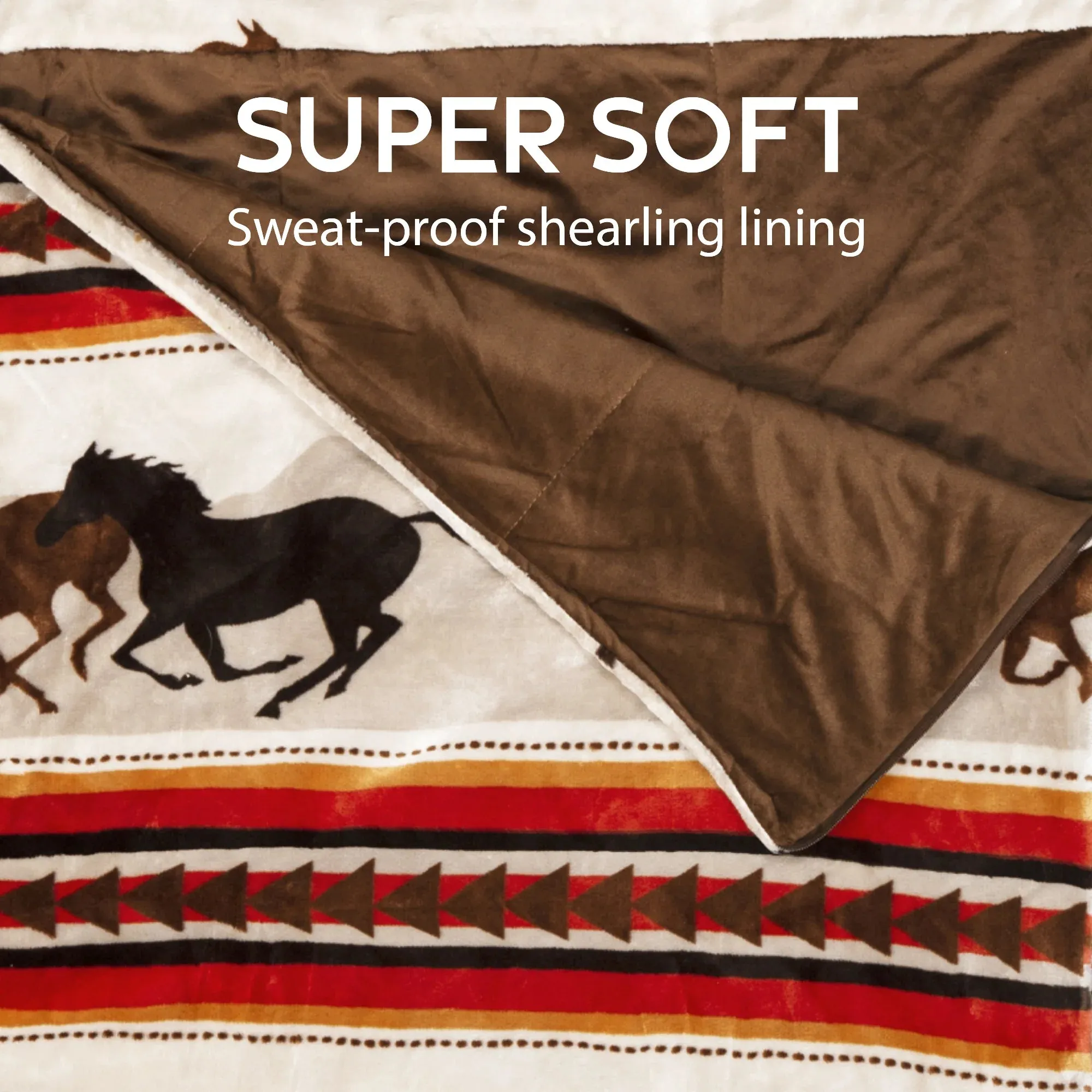 Open Range Horses Kids Sleeping Bag & Pillow