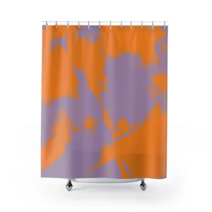 Orange Purple Shower Curtain | Minimalist Colorful Fabric Curtain Lighting,Home Lighting