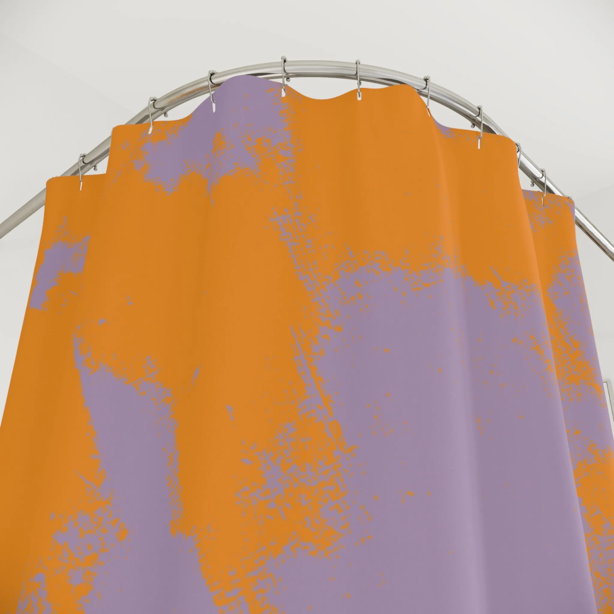 Orange Purple Shower Curtain | Minimalist Colorful Fabric Curtain