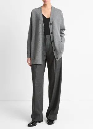 Oversized Double Knit Cardigan In Heather Flint