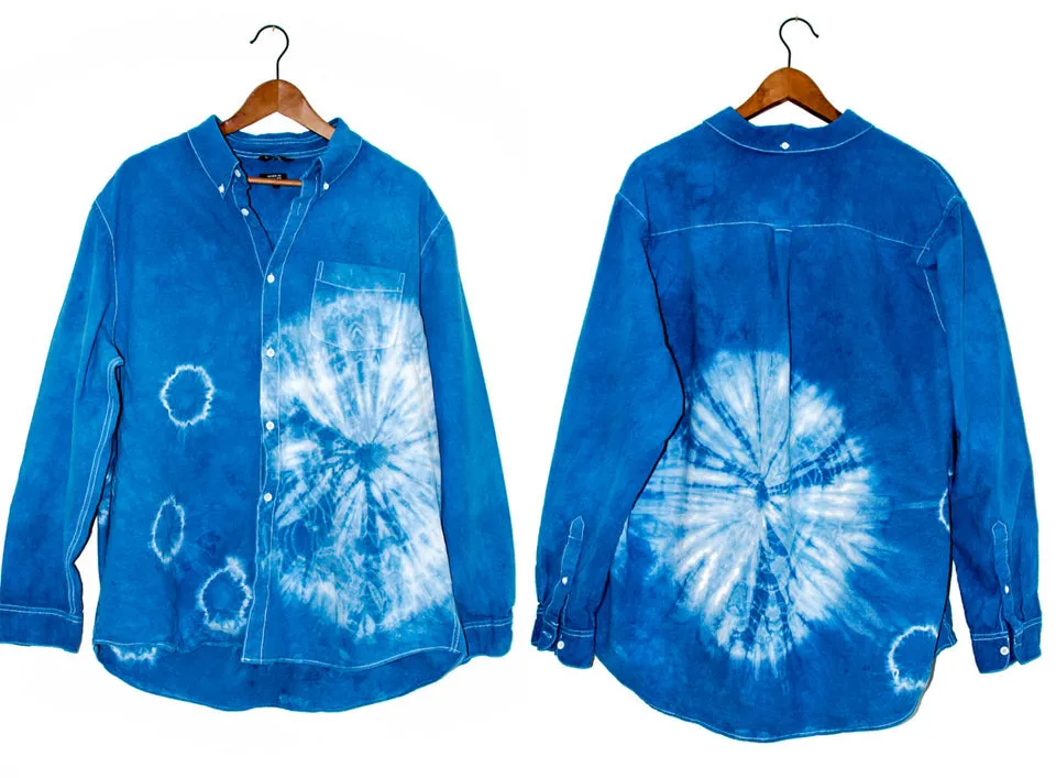 Oxford Shirt in Indigo Shibori