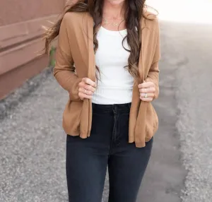 Palmer Open Cardigan In Brown