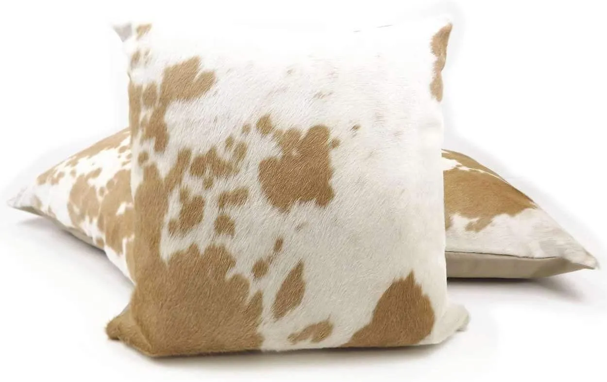 Palomino White Cowhide Pillow Cover